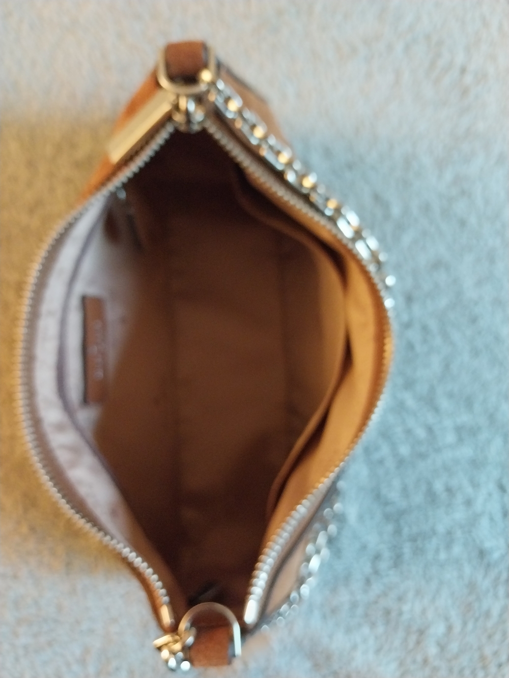 kate spade Brown Suede Shoulder Bag with Silver Chain Strap - Picture 3 of 7